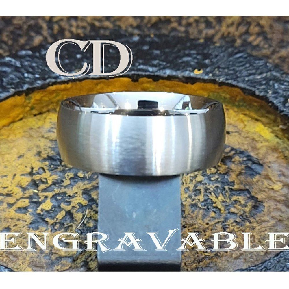 Personalized Mens Silver Wedding Ring - Engraved silver wedding Ring For Guys